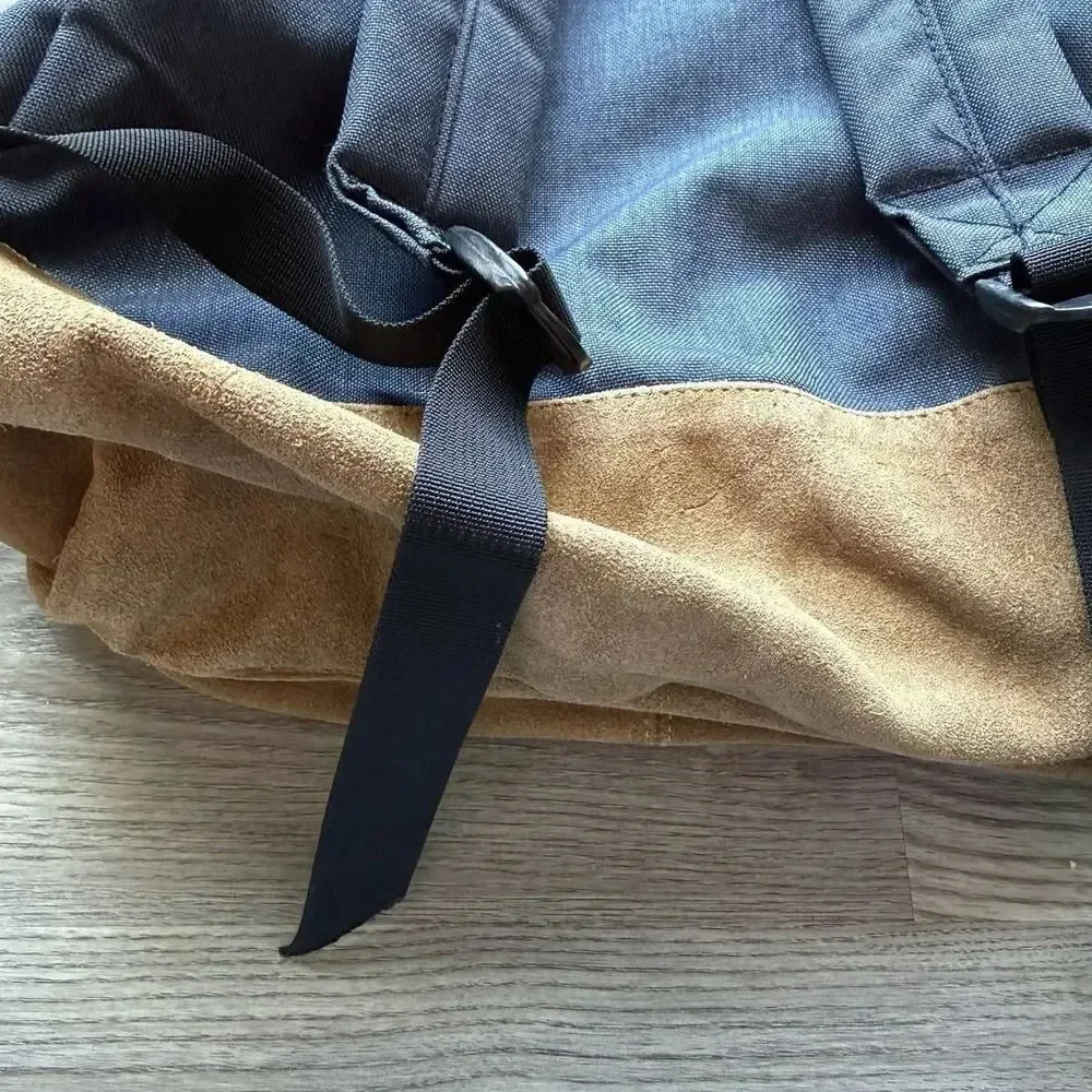 Vintage 80s Levi's Orange Tab Blue‎ Backpack Suede Canvas School Hiking Leather